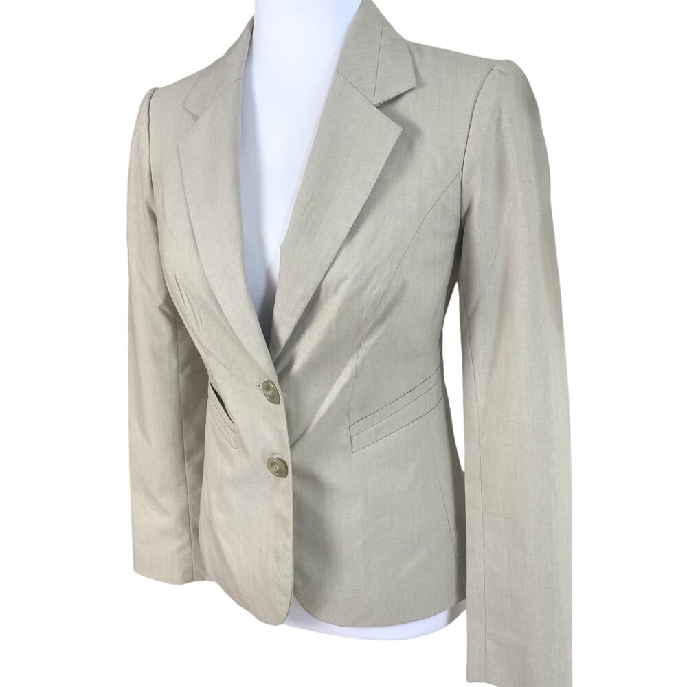 The Limited Collection Size 0 Women's Two Button Blazer Jacket Beige Career Work